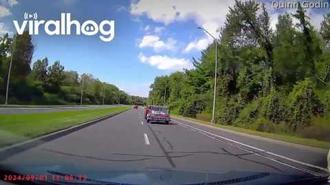 Mattress Flies Away From Open Trailer || ViralHog