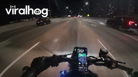 Car Hits Motorcyclist on San Francisco Bay Bridge || ViralHog