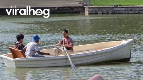 Three Guys Try to Figure Out Rowing || ViralHog