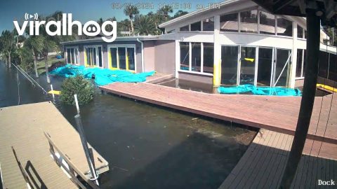 Hurricane Helene Storm Surge Time-Lapse || ViralHog