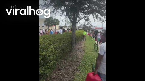 People Wait in Line For Gas after Hurricane Milton || ViralHog