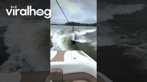Wedding Dress Wakesurfing || ViralHog