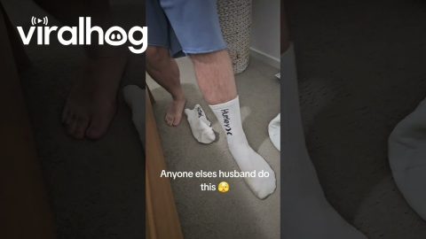Husband Slides Off Socks In Unusual Way || ViralHog