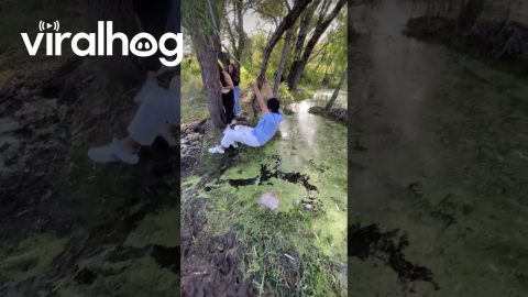Stylish Man Saves Himself From Muddy Fall || ViralHog