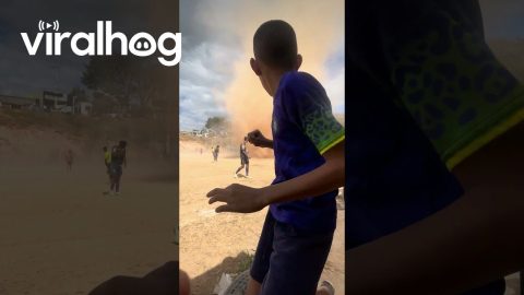 Football Match Interrupted By Whirlwind || ViralHog