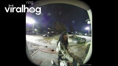 Doorbell Camera Catches Shoes Flying Off During Fall || ViralHog