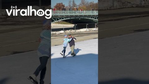 Adorable Elderly Couple Skate Together || ViralHog