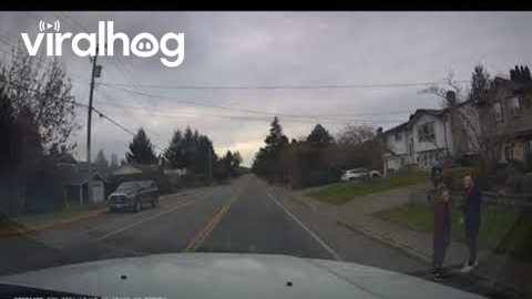 Woman Willingly Runs In Front Of Oncoming Truck || ViralHog