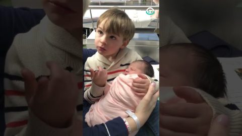 Little Boy Has Change of Heart on Baby Sister || ViralHog