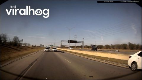 Driver Swerves To Avoid Trash Bag || ViralHog