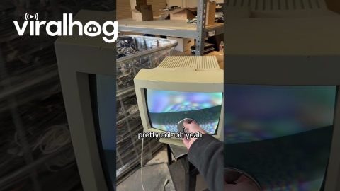 Magnet Near CRT Monitor Makes Pretty Colors || ViralHog