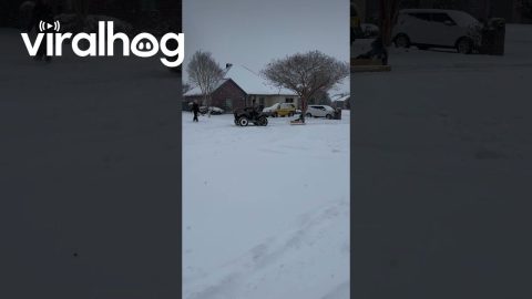 Louisiana Four Wheeler Snow Sled || ViralHog