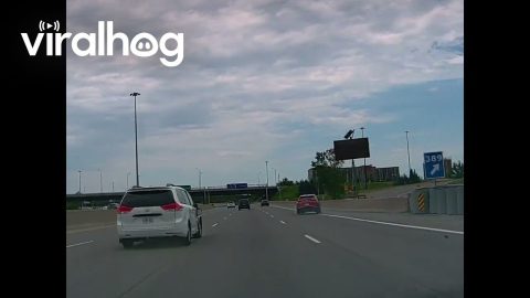 Driver Crashes During Last-Second Multi-Lane Merge || ViralHog