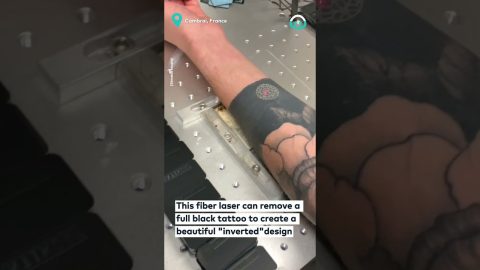 Impressive Inverted Laser Tattoo || ViralHog