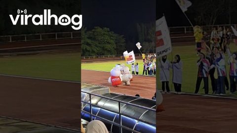 Ice Cream Mascot Does Headstand || ViralHog