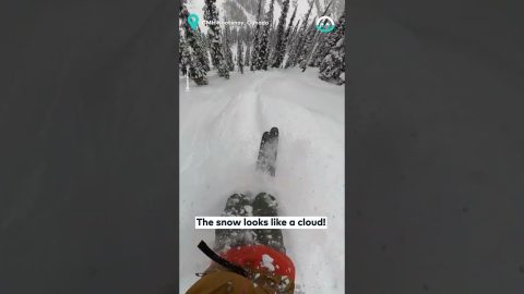 Heli Skier Rides Down a Crazy Pillow Line || ViralHog