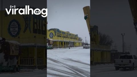 Big Texan Snowboarding || ViralHog