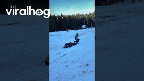 Sleigh Breaks Down While Sledding || ViralHog