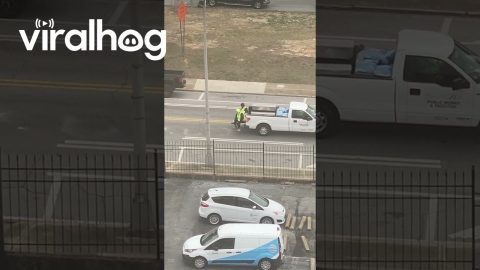 Pensacola Public Workers Prep Street For Winter Storm Enzo || ViralHog