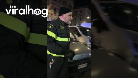 Italian Man Pops Out of Manhole|| ViralHog