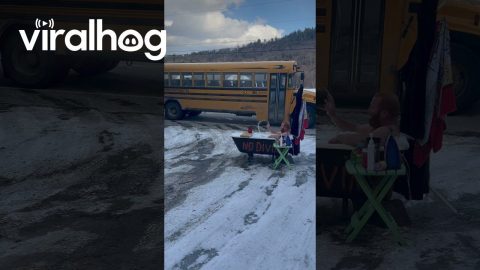 Bus Stop Bath Time || ViralHog