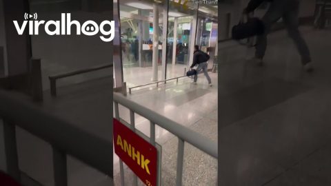Man Rushes Into Glass Door || ViralHog