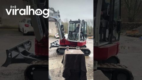 Digger Pours Whiskey And Soda || ViralHog