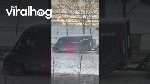 Tow Truck Takes Delivery Driver's Van Away || ViralHog
