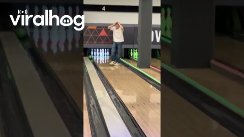 Bowling Cheater Still Can't Knock Pins Over || ViralHog