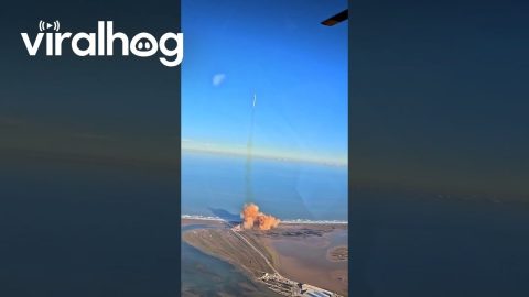 SpaceX Launch Seen From Helicopter || ViralHog