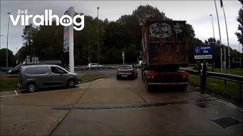 Truck Crashes Into Car At Gas Station || ViralHog