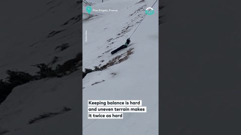 Snowboarder Lift Mishap || ViralHog