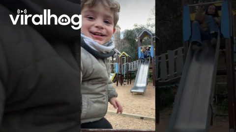 Mom Fails Following Son Down Slide || ViralHog
