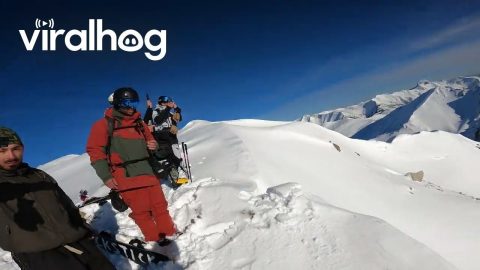 Professional Snowboarder David Vicente Rides Basiver Mountain || ViralHog
