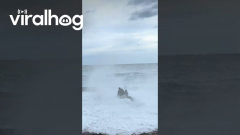 Waves Spout Out From Art Sculpture Geyser || ViralHog