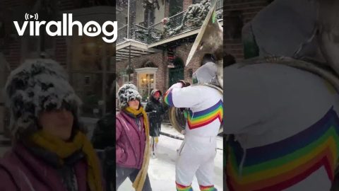 French Quarter Musicians Play In Historic Snowfall || ViralHog