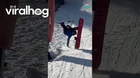 Snowboarder Goes Flying from Ski Lift || ViralHog