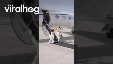 Influencer Trips and Falls Disembarking Private Jet || ViralHog