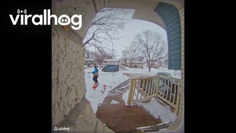 Delivery Driver Haphazardly Tosses Package at Doorstep || ViralHog