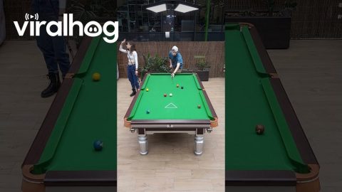 Guy Wins Billiards Game in Two Shots || ViralHog