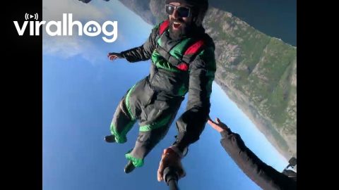 Crazy Jump From “Human Cannon” in Heliboogie || ViralHog