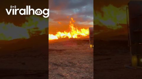 Multiple Agencies Battle Fire at Charcoal Plant || ViralHog