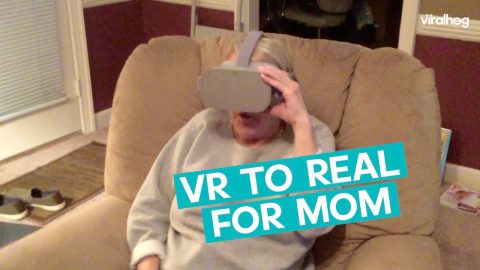 Moms Hilarious Reaction To Using VR For The First Time || ViralHog