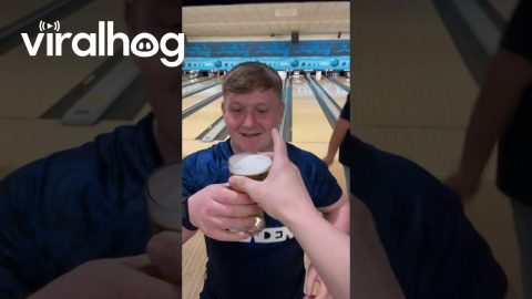 Peak Performance Athlete Finishes Pint And Bowls Perfect Strike || ViralHog