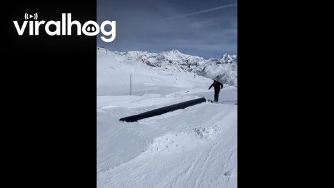 Skier Recovers From Backward Tumble || ViralHog