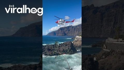 Rescue Helicopter Successfully Saves Two People || ViralHog