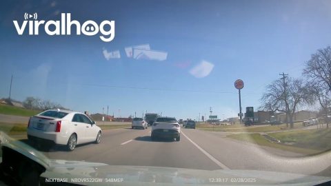 Truck Driver Pulled Over For Driving on Shoulder || ViralHog