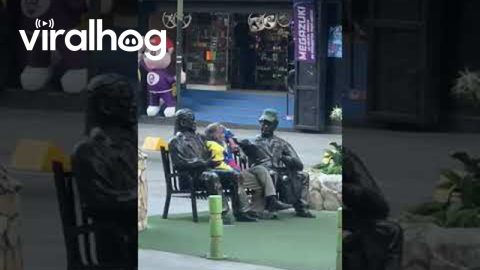Man Hangs Out With Statues Of Nazoa Brothers || ViralHog