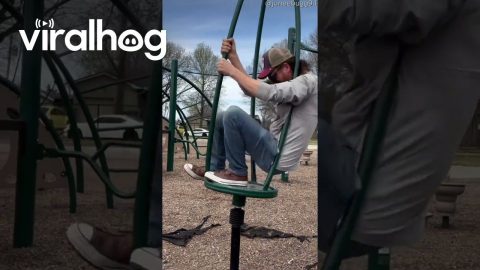 Man Gets Stuck on Playground Spinner || ViralHog