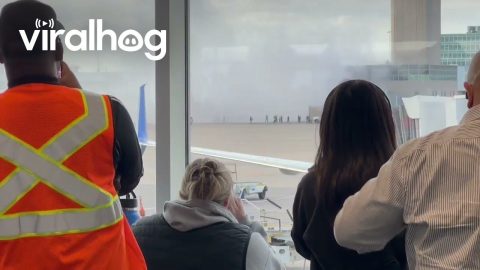 Smoke Billows From Grounded Airplane || ViralHog